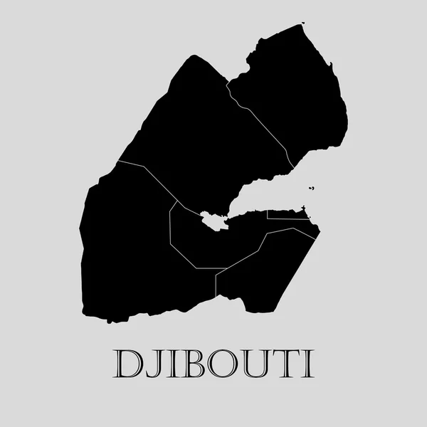 Carte de Djibouti noir - illustration vectorielle — Image vectorielle