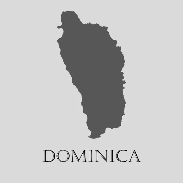Svart Dominica karta - vektor illustration — Stock vektor