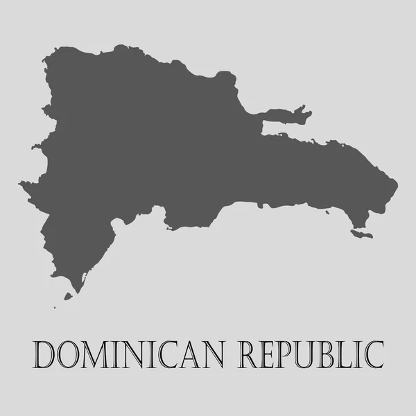 Mapa de la República Dominicana negra - ilustración vectorial — Archivo Imágenes Vectoriales