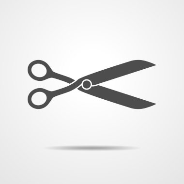 Siyah makas - vektör çizim.