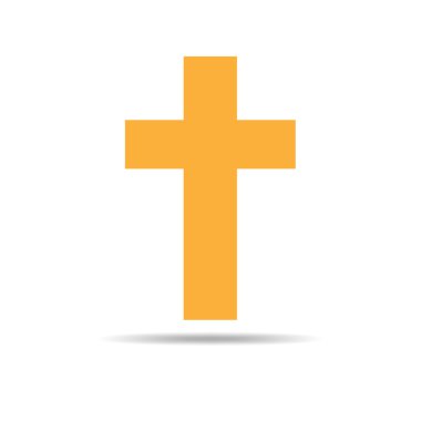 Sarı Christian Cross - vektör çizim.