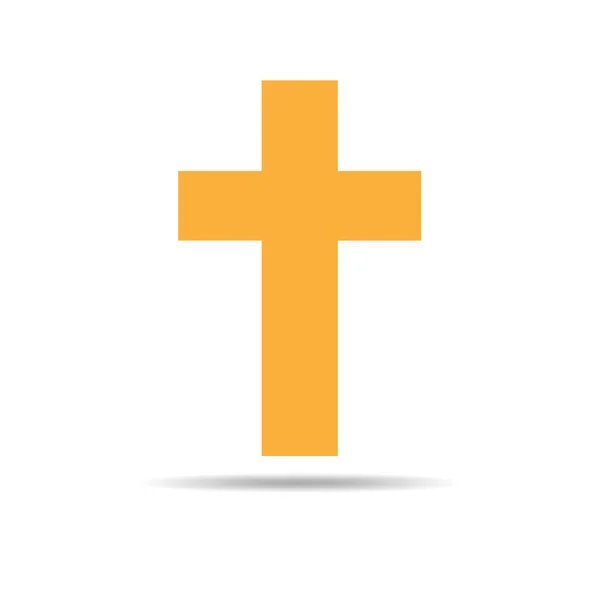 Croce Cristiana Gialla - illustrazione vettoriale . — Vettoriale Stock