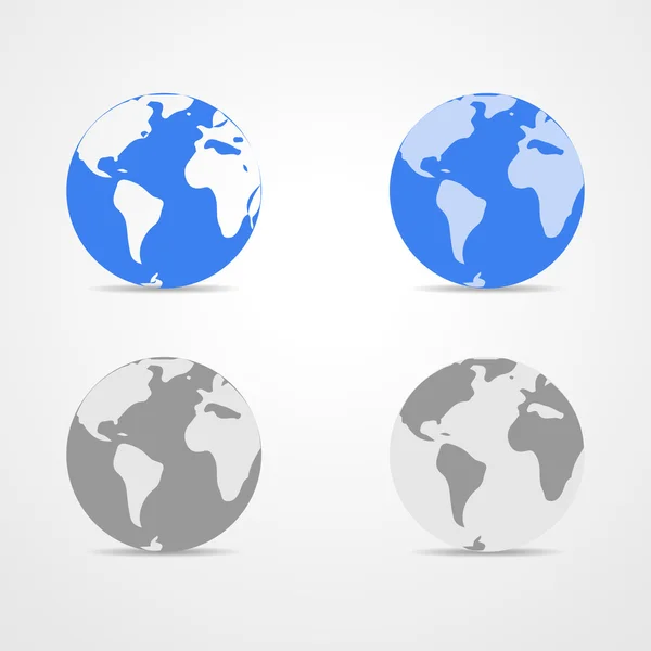 Colección de iconos Earth Globe - ilustración vectorial . — Vector de stock