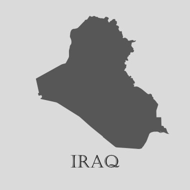 Gri Irak Haritası - vektörel çizim