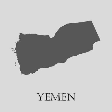 Gri Yemen harita - vektör çizim