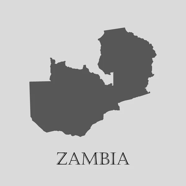 Ζάμπια Χάρτης - εικονογράφηση φορέας του γκρι — Διανυσματικό Αρχείο