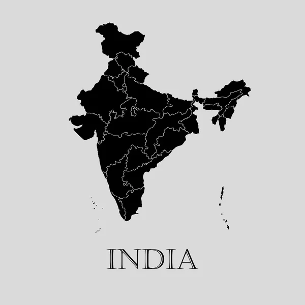 Black India map - vector illustration — Stock Vector