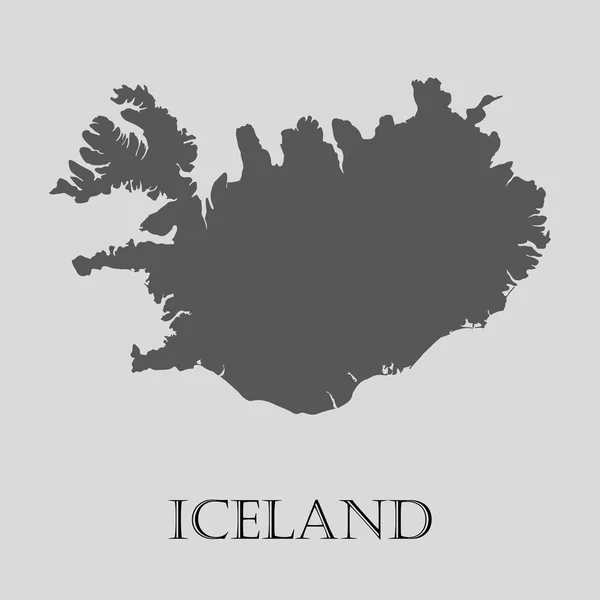 Gri İzlanda Haritası - vektörel çizim — Stok Vektör