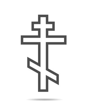 Siyah Christian Cross - vektör çizim.