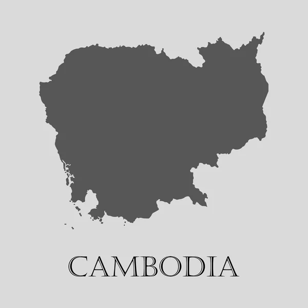 Gray Cambodia map - vector illustration — Stock Vector