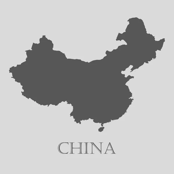 Серый Китай карта - векторная иллюстрация — стоковый вектор