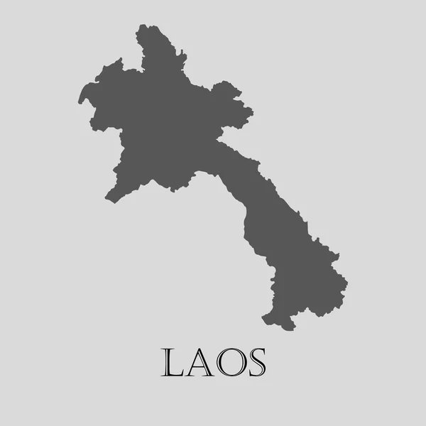 Mapa gris de Laos - ilustración vectorial — Archivo Imágenes Vectoriales