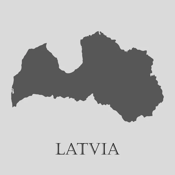 Mapa gris de Letonia - ilustración vectorial — Archivo Imágenes Vectoriales