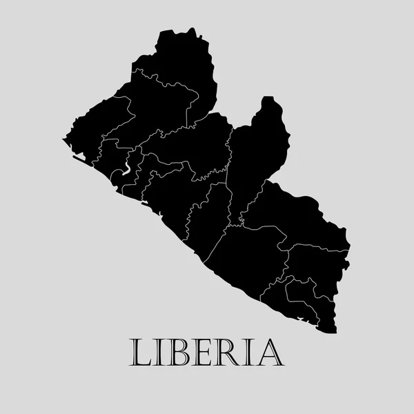 Mapa de Liberia Negra - ilustración vectorial — Archivo Imágenes Vectoriales