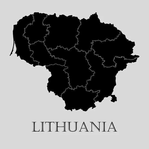 Карта чорного Литви - Векторні ілюстрації — стоковий вектор