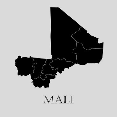 Siyah Mali harita - vektör çizim