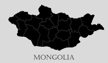 Siyah Moğolistan Haritası - vektörel çizim
