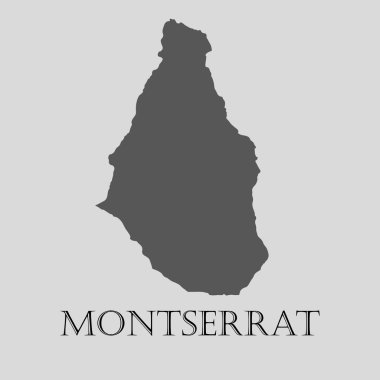 Gri Montserrat Haritası - vektörel çizim