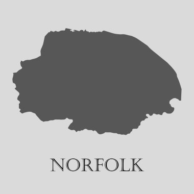 Gri Norfolk harita - vektör çizim