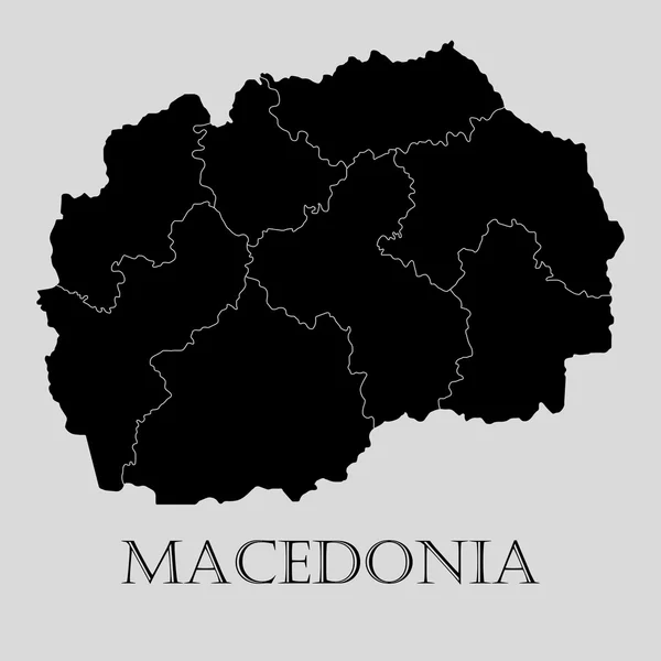 Macedonia-Mapa - ilustracja wektorowa z czarnym — Wektor stockowy