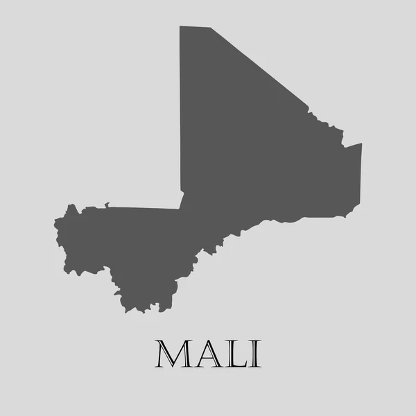 Mapa de Gray Mali - ilustración vectorial — Archivo Imágenes Vectoriales