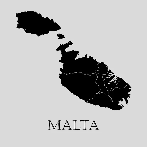 Mapa de Malta negro - ilustración vectorial — Archivo Imágenes Vectoriales