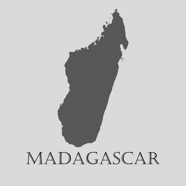 Mappa del Madagascar grigio - illustrazione vettoriale — Vettoriale Stock