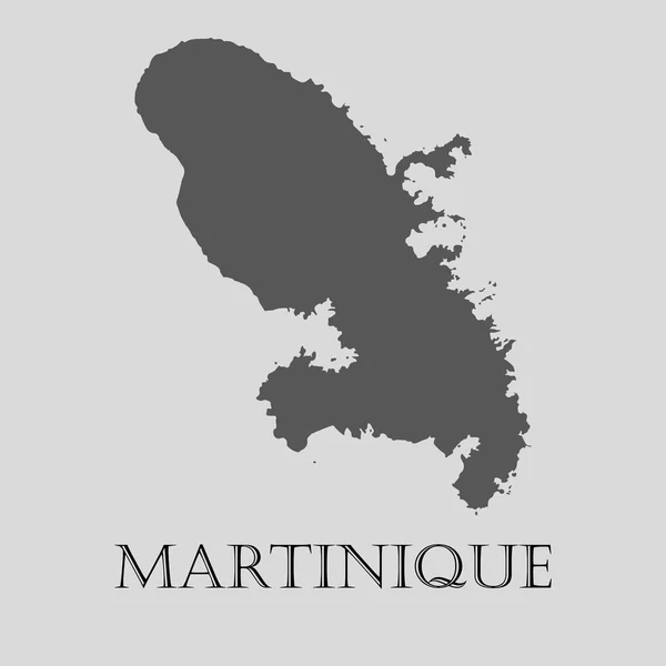 Mappa della Martinica grigia - illustrazione vettoriale — Vettoriale Stock