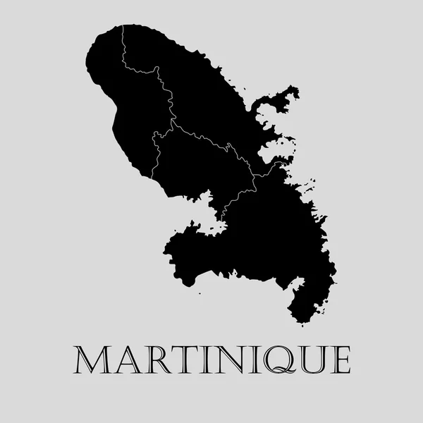 Carte Martinique noire - illustration vectorielle — Image vectorielle