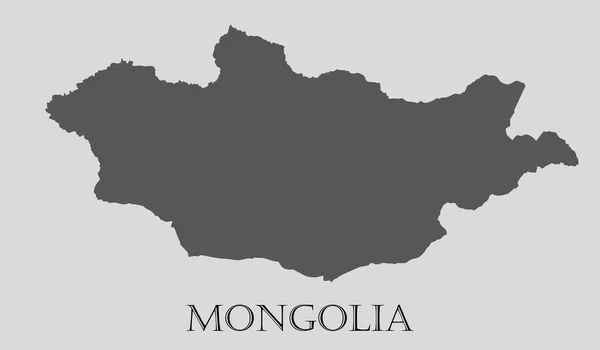 Mapa szary Mongolia - ilustracja wektorowa — Wektor stockowy