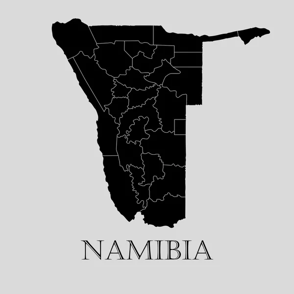 Siyah Namibya Haritası - vektörel çizim — Stok Vektör
