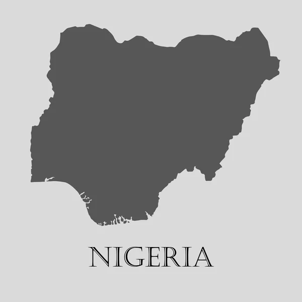 Серые карты Нигерии - векторная иллюстрация — стоковый вектор