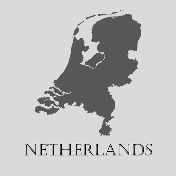 Gris mapa de Holanda - ilustración vectorial — Archivo Imágenes Vectoriales