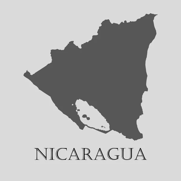 Mapa cinzento da Nicarágua - ilustração vetorial — Vetor de Stock
