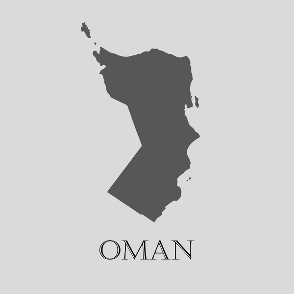 Χάρτης Oman γκρι - εικονογράφηση διάνυσμα — Διανυσματικό Αρχείο