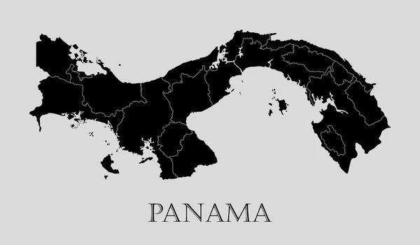 Mapa preto do Panamá - ilustração vetorial — Vetor de Stock