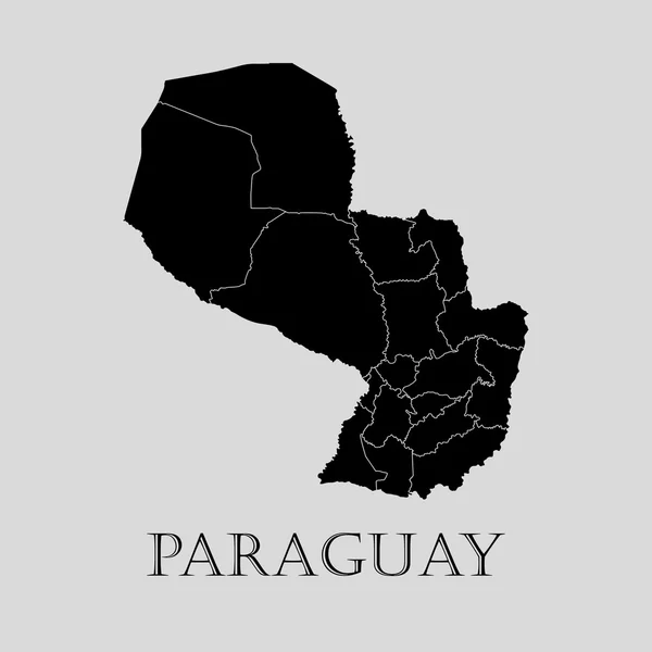 Mapa de Paraguay Negro - ilustración vectorial — Archivo Imágenes Vectoriales