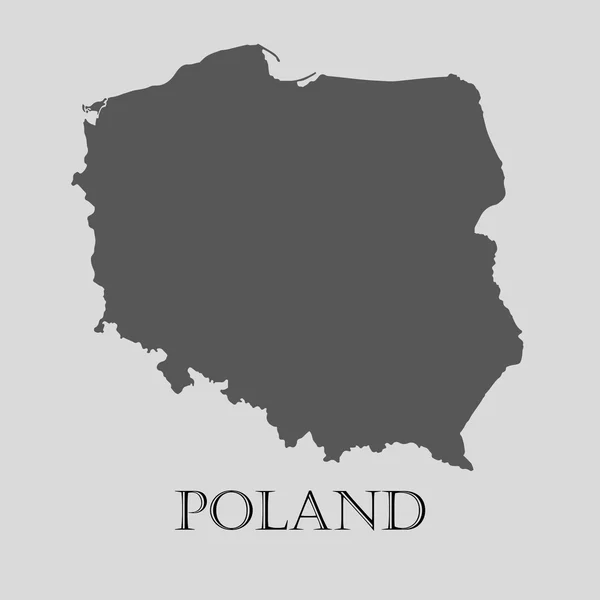 Szary-mapa Polski - ilustracja wektorowa — Wektor stockowy