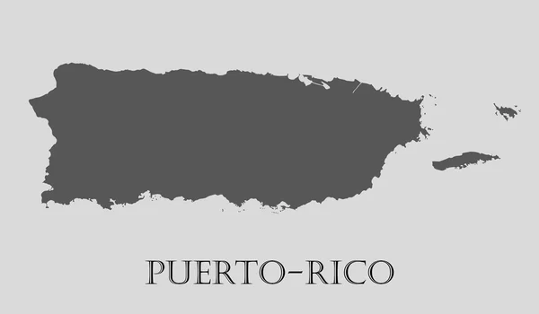 Mapa gris de Puerto Rico - ilustración vectorial — Archivo Imágenes Vectoriales