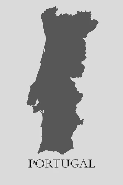 Mapa Portugalsko Gray - vektorové ilustrace — Stockový vektor