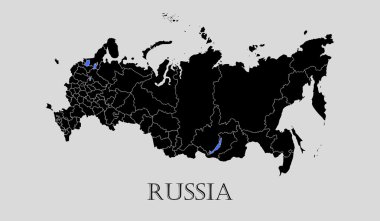 Kara Rusya haritası - vektör illüstrasyon