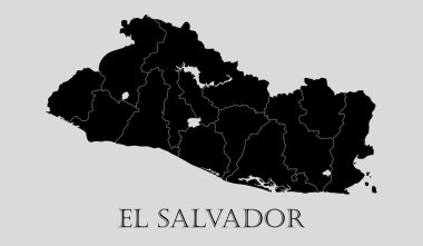 Black El Salvador haritası - vektör illüstrasyon