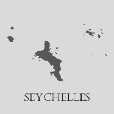 Gri Seyşeller haritası - vektör illüstrasyon