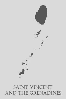 Saint Vincent ve Grenadinler haritası - vektör illüstrasyon