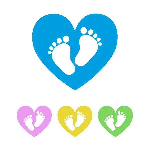 Baby footprints - vector illustration. — Stock Vector
