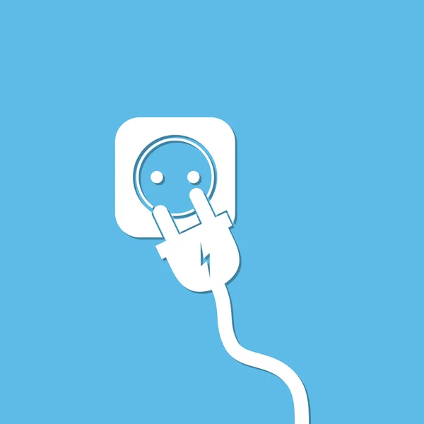 Wire plug med socket ikon - vektorillustration — Stock vektor