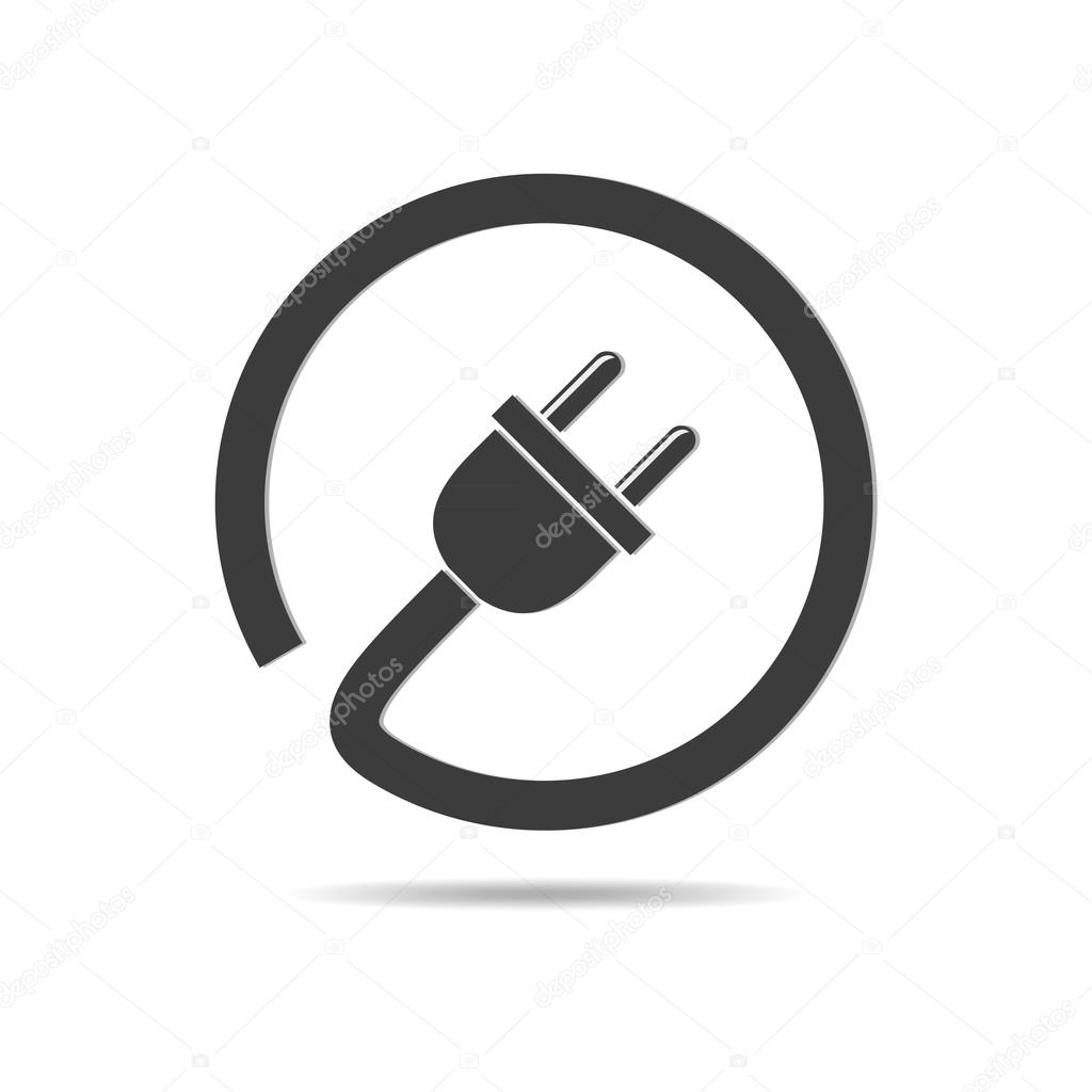 Wire plug icon - vector illustration.