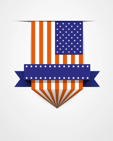 Blue ribbon and american flag - vector illustration. — Stock Vector