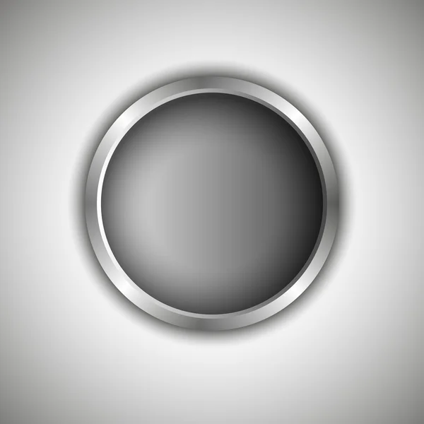 Grijze ronde knop. Vectorillustratie. — Stockvector