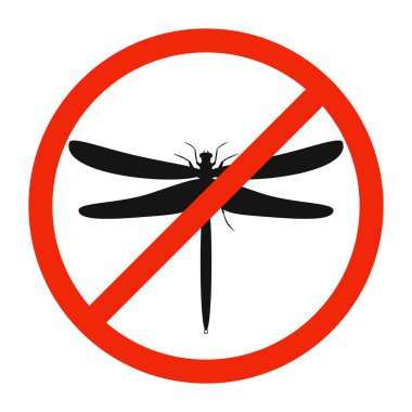 Yusufçuk ikonu. Yusufçuk işaretini durdurun. Yusufçuk yasağı simgesi. Vektör illüstrasyonu.